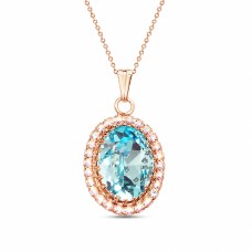 Кулон «Солнечная Иллюзия (Aqua Bohemica)» с кристаллами Preciosa®
