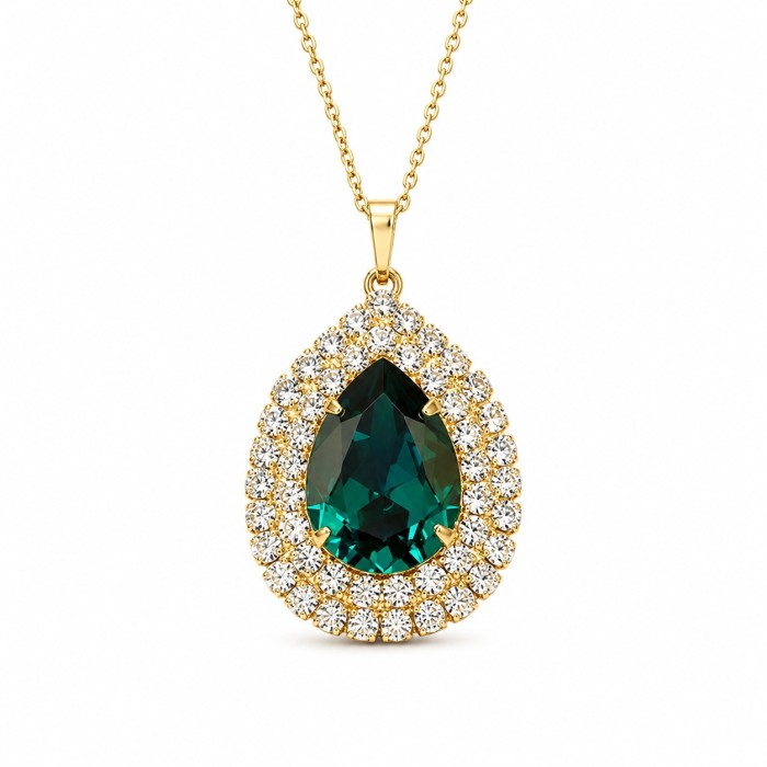 Komplekts sievietēm „Jasmīns (Emerald)“ ar Swarovski® kristāliem