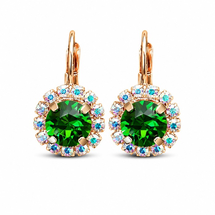 Auskari „Krāšņums II (Fern Green)“ ar Swarovski® kristāliem