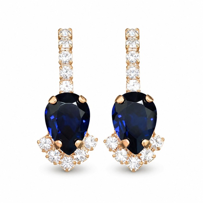 Auskari „Leonora II (Dark Indigo)“ ar Preciosa™ kristāliem