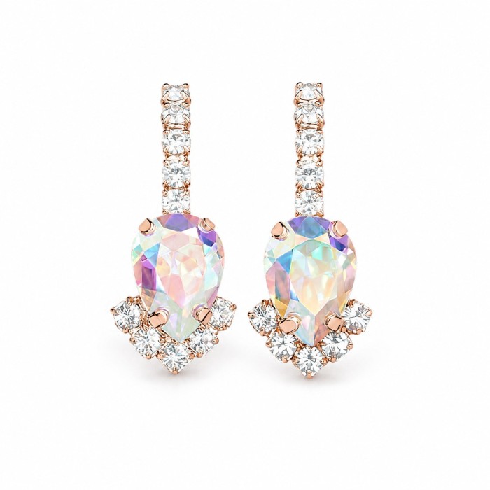 Auskari „Leonora II (Aurora Borealis)“ ar Preciosa® kristāliem