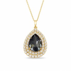 Кулон «Жасмин (Silver Night)» с кристаллами Swarovski®