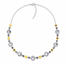 Kāzu kaklarota „Vorteks (Nightfall / Jet Hematite / Aurum)“ ar Preciosa™ kristāliem