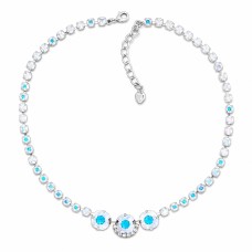 Kāzu kaklarota „Žilbinošais Mirdzums (Aurora Borealis)“ ar Swarovski® kristāliem