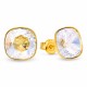 Sudraba auskari „Žilbinošais Mirdzums (Golden Shadow)“ ar Swarovski® kristāliem