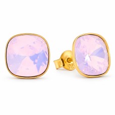 Sudraba auskari „Žilbinošais Mirdzums (Rose Water Opal)“ ar Swarovski® kristāliem