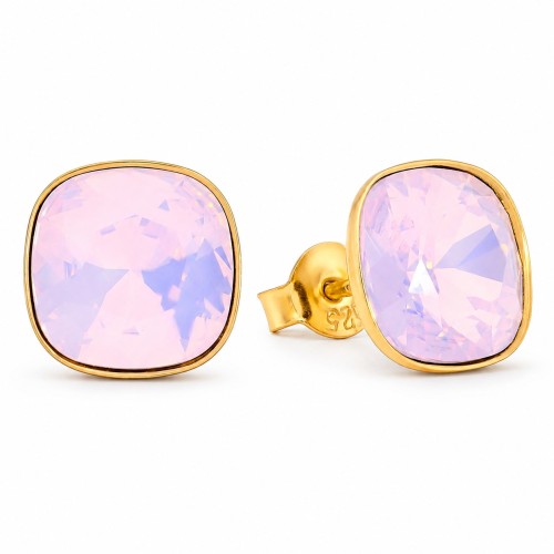 Sudraba auskari „Žilbinošais Mirdzums (Rose Water Opal)“