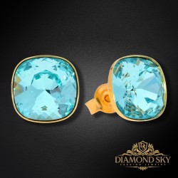 Sudraba auskari "Apžilbinošs Mirdzums (Light Turquoise)" ar Swarovski™ kristāliem