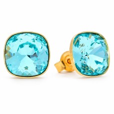 Sudraba auskari „Apžilbinošs Mirdzums (Light Turquoise)“ ar Swarovski™ kristāliem