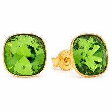 Sudraba auskari „Žilbinošais Mirdzums (Fern Green)“ ar Swarovski® kristāliem