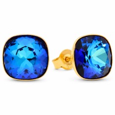 Sudraba auskari „Žilbinošais Mirdzums (Bermuda Blue)“ ar Swarovski® kristāliem