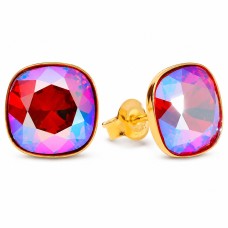 Sudraba auskari „Apžilbinošs Mirdzums (Light Siam Shimmer)“ ar Swarovski™ kristāliem