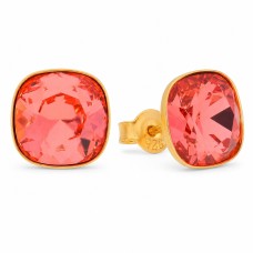 Sudraba auskari „Žilbinošais Mirdzums (Padparadscha)“ ar Swarovski® kristāliem