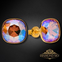 Sudraba auskari "Apžilbinošs Mirdzums (Light Colorado Topaz Shimmer)" ar Swarovski™ kristāliem