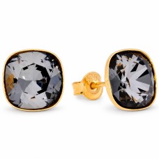 Sudraba auskari „Žilbinošais Mirdzums (Silver Night)“ ar Swarovski® kristāliem