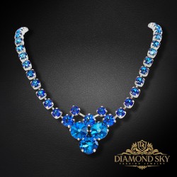 Kāzu kaklarota "Bohēma (Bermuda Blue)" ar Swarovski™ kristāliem