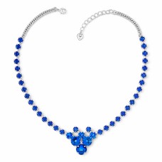 Kaklo papuošalas moterims DiamondSky „Bohemia (Bermuda Blue)“ su Swarovski kristalais