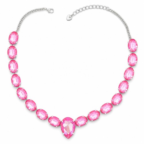Bridal Necklace “Color Season (Lotus Pink DeLite)” created with Crystals by Swarovski®