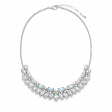Kāzu kaklarota „Pavasaris (White Opal / Aurora Borealis)“ ar Swarovski™ kristāliem