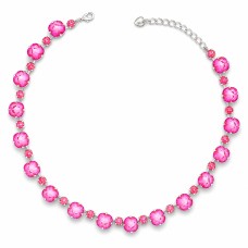 Kaklo papuošalas moterims DiamondSky „Glare IV (Lotus Pink DeLite)“ su Swarovski kristalais