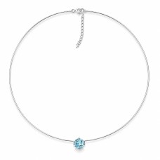 Серебряный невидимый кулон (Aquamarine Blue) с кристаллом Swarovski™