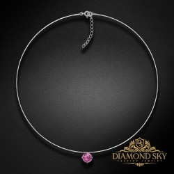 Neredzamā sudraba (Rose) kaklarota ar Swarovski™ kristālu