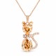 Kulons „Saulainā Kaķene (Golden Shadow)“ ar Swarovski® kristāliem