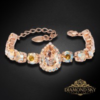 Aproce "Debesu Piliens (Golden Shadow / Light Topaz Shimmer)" ar Swarovski™ kristāliem