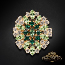 Broša "Pavasaris (Emerald / Peridot)" ar Swarovski™ kristāliem