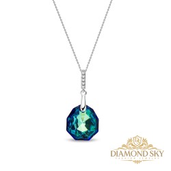 Sudraba kulons "Calathea (Bermuda Blue)" ar Swarovski™ kristāliem