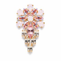 Segė moterims DiamondSky „Mirtel (Rose Water Opal / Light Rose Shimmer)“ su Swarovski kristalais