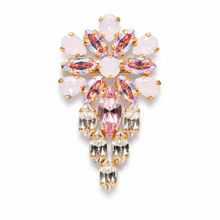 Broša „Mirtele (Rose Water Opal / Light Rose Shimmer)“ ar Swarovski® kristāliem