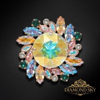 Broša "Jupiters (Aurora Borealis)" ar Swarovski™ kristāliem