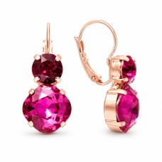 Auskari „Žilbinošais Mirdzums (Fuchsia)“ ar Preciosa® kristāliem