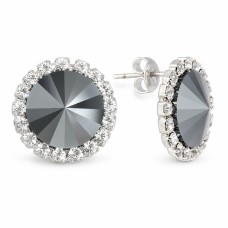 Auskari „Clarice X (Jet Hematite)“ ar Preciosa® kristāliem