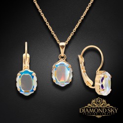 Komplekts "Baroka Spogulis (Aurora Borealis)" ar Swarovski™ kristāliem