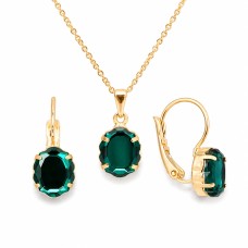 Komplekts „Baroka Spogulis (Emerald)“ ar Swarovski™ kristāliem