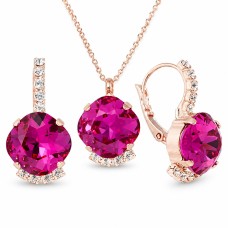 Komplekts sievietēm „Krēta (Fuchsia)“ ar Preciosa® kristāliem