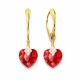 Sudraba komplekts sievietēm „Mīļais Valentīns (Light Siam)“ ar Swarovski® kristāliem