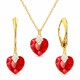 Sudraba komplekts sievietēm „Mīļais Valentīns (Light Siam)“ ar Swarovski® kristāliem