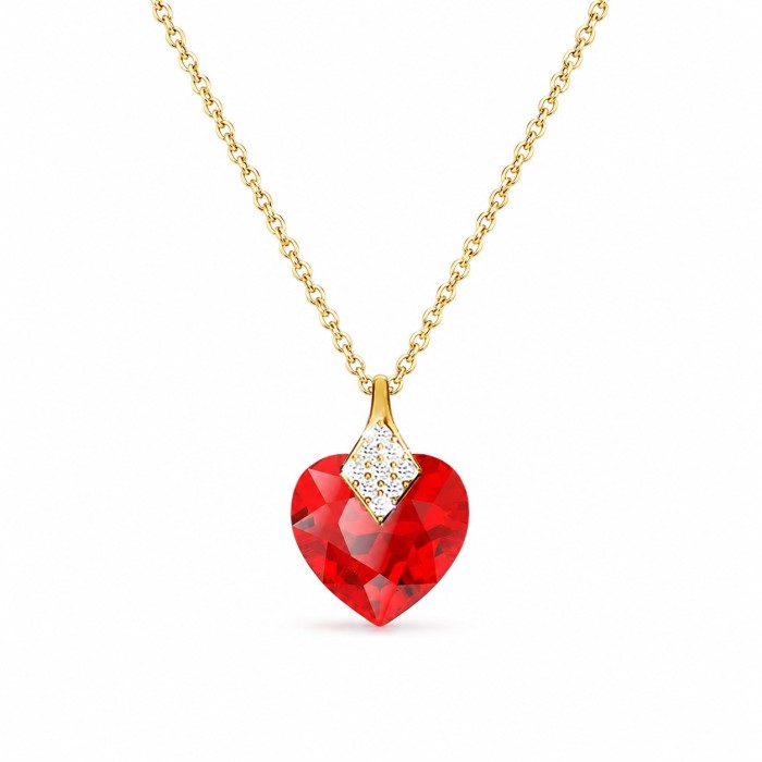 Sudraba komplekts sievietēm „Mīļais Valentīns (Light Siam)“ ar Swarovski® kristāliem