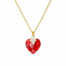 Серебряный кулон 925 пробы «Милый Валентин (Light Siam)» с кристаллами Swarovski®