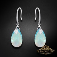 Sudraba auskari "Baroka III (Aquamarine Shimmer)" ar Swarovski™ kristāliem