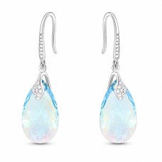 Sudraba auskari „Baroka III (Aquamarine Shimmer)“ ar Swarovski™ kristāliem