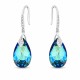 Sudraba auskari „Baroka III (Bermuda Blue)“ ar Swarovski® kristāliem