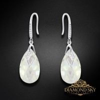 Sudraba auskari "Baroka III (Moonlight)" ar Swarovski™ kristāliem