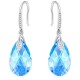 Sudraba auskari „Baroka III (Aquamarine AB)“ ar Swarovski® kristāliem