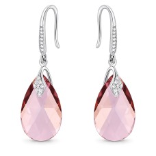 Sidabriniai auskarai moterims DiamondSky „Baroque III (Antique Pink)“ su Swarovski kristalais