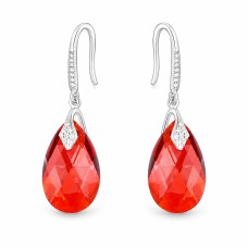 Sudraba auskari „Baroks III (Red Magma)“ ar Swarovski® kristāliem