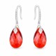 Sudraba auskari „Baroks III (Red Magma)“ ar Swarovski® kristāliem
